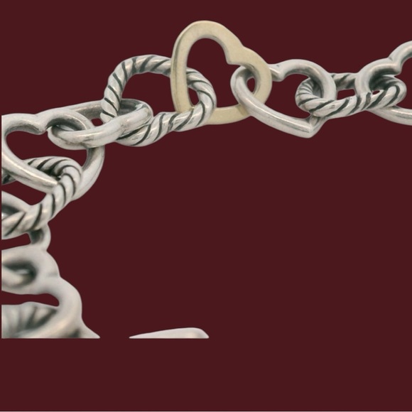 David yurman heart bracelet sterling silver & 18kt gold. 7” gorgeous.Hard 2 find - Picture 4 of 16